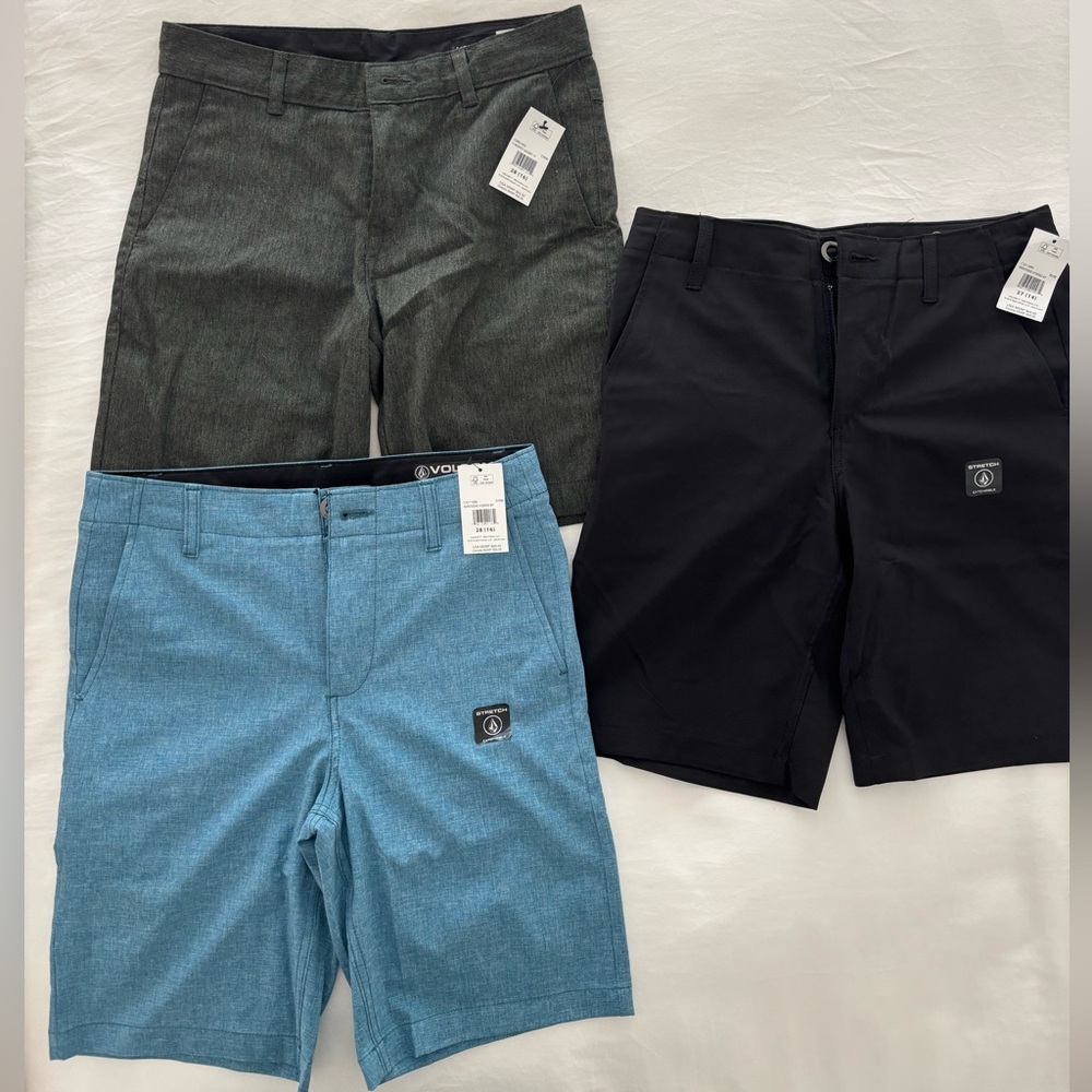 Set of 3 NWT Boys’ Volcom Shorts - Sizes 27-28